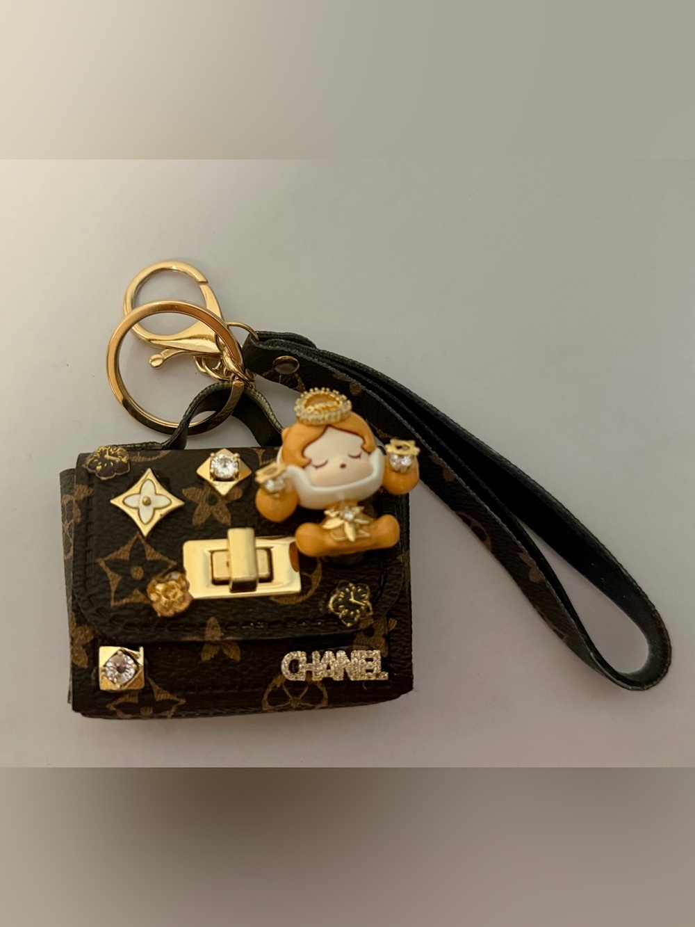 OOAK Luxury DesignerHandmade Mini Purse Bag Charm 💎 Rhinestone Character Wristle